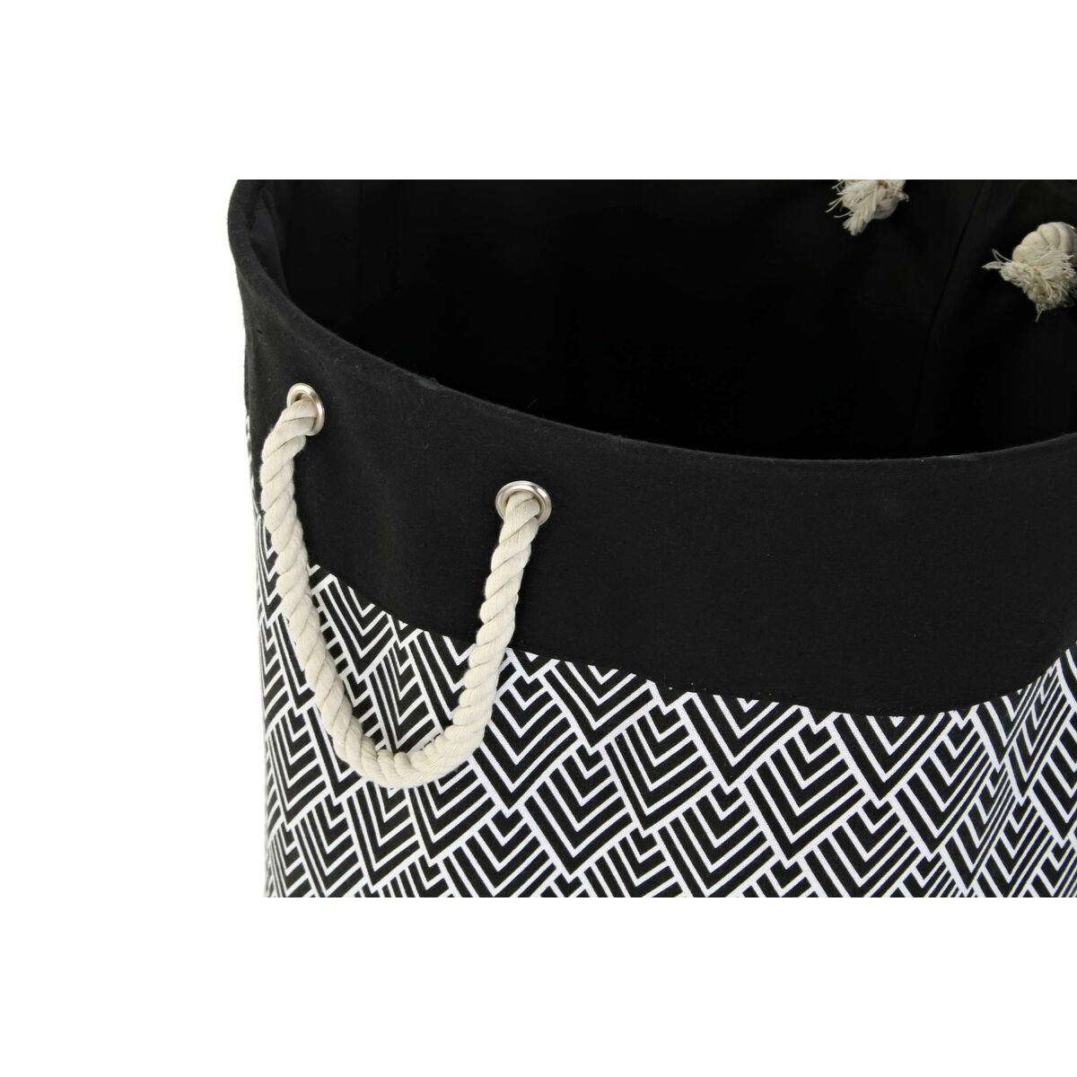 Laundry basket DKD Home Decor Printed Black Grey White 45 x 45 x 50 cm