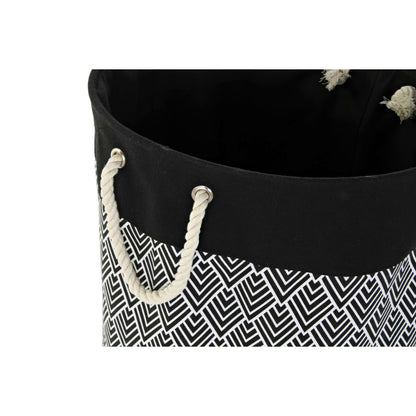 Laundry basket DKD Home Decor Printed Black Grey White 45 x 45 x 50 cm