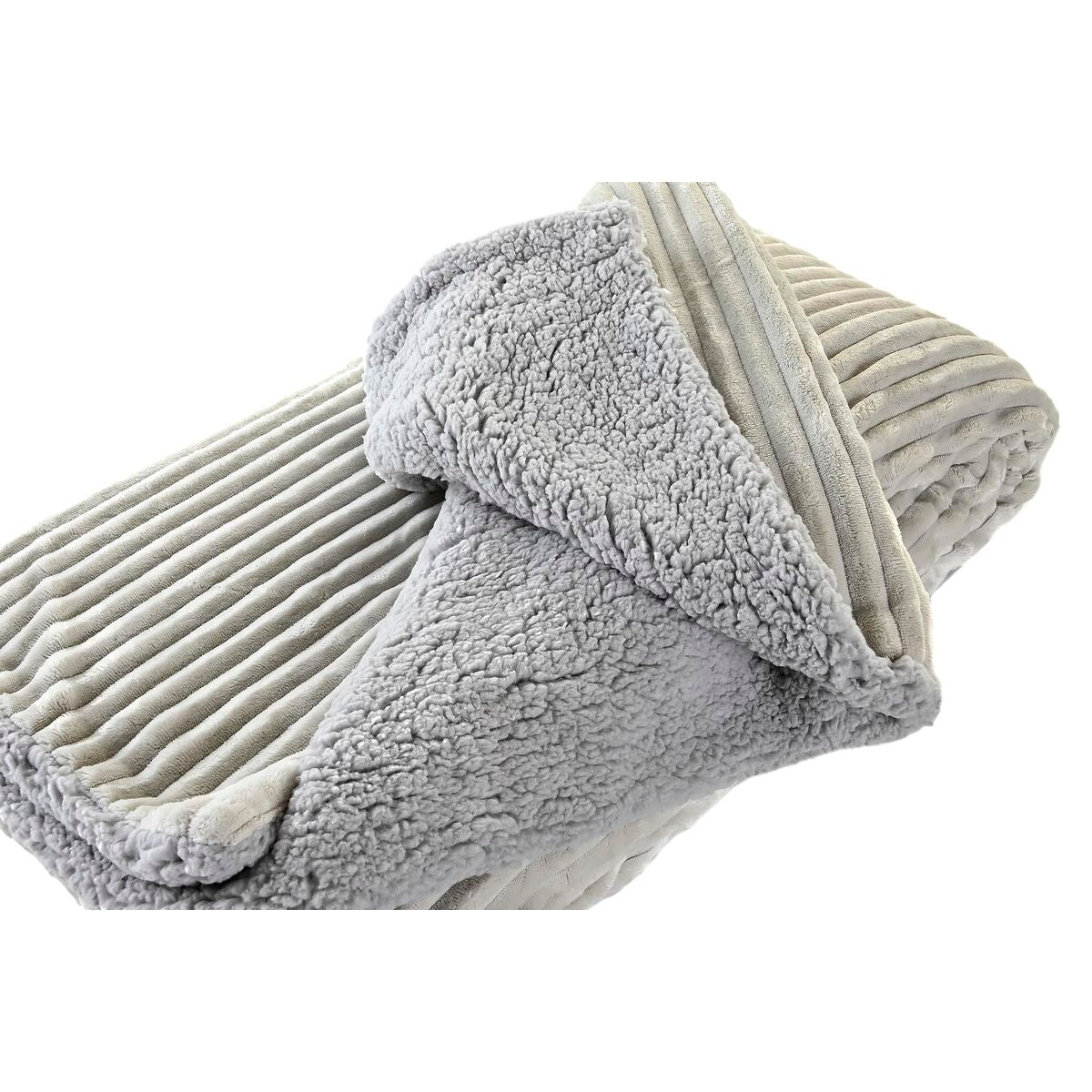 Blanket DKD Home Decor 130 x 170 x 2 cm Light grey Moutain