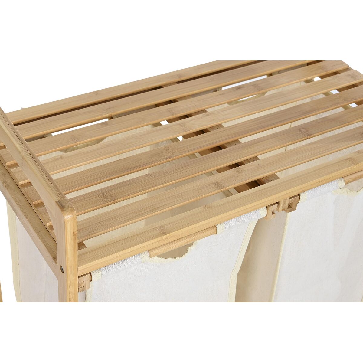 Laundry basket DKD Home Decor 64 x 33 x 73 cm Grey White (2 Units)