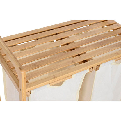 Laundry basket DKD Home Decor 64 x 33 x 73 cm Grey White (2 Units)