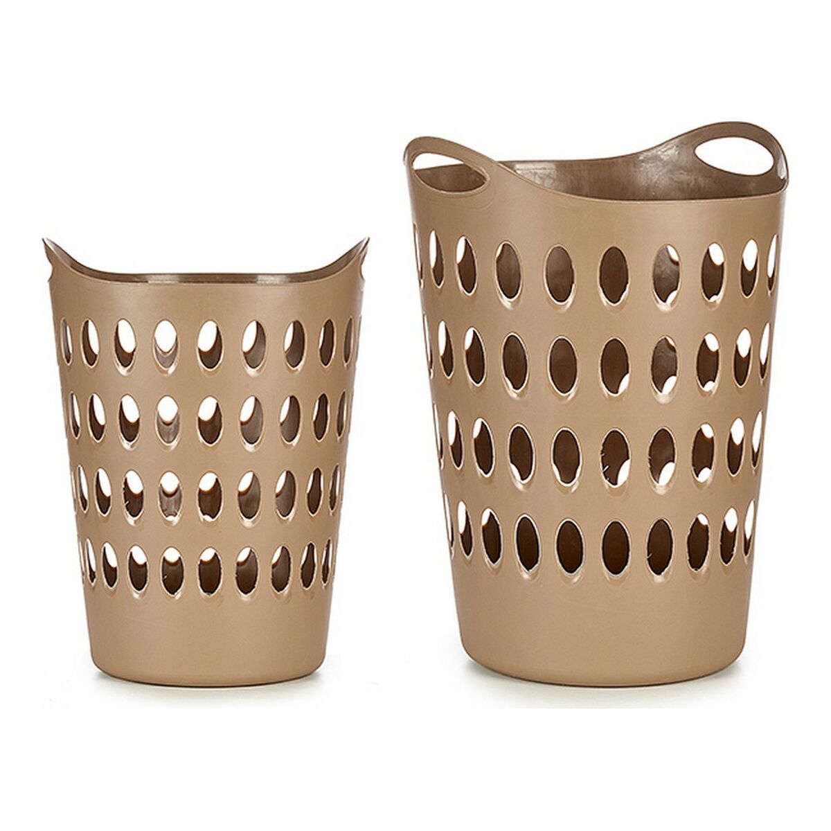 Laundry Basket 998648 With handles Beige Plastic 50 L