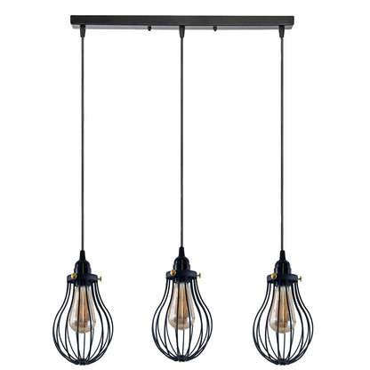 Black Cage Pendant Light Kitchen E27 ~3398