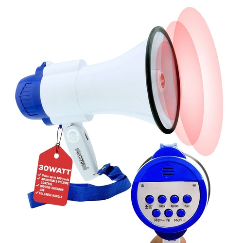 5Core Megaphone Bullhorn Speaker 30W Mini Bull Horn Battery Power