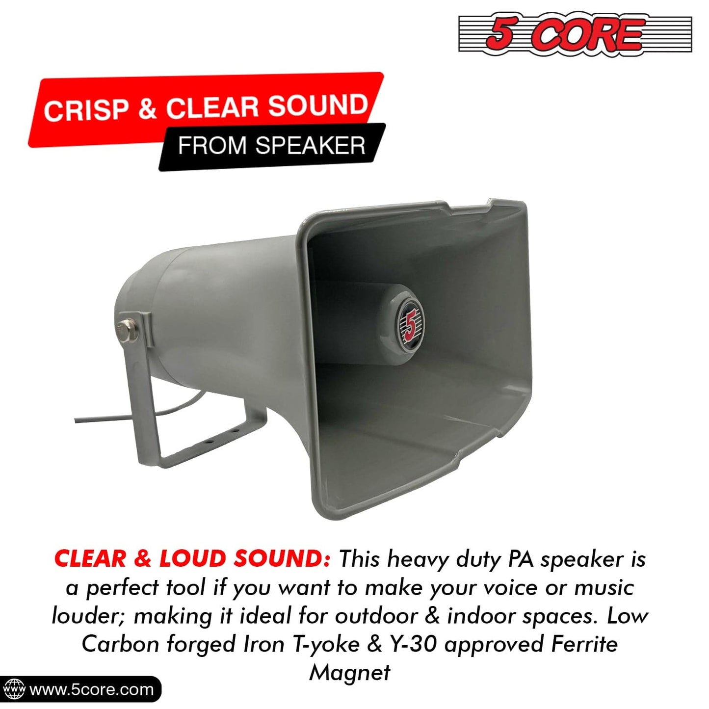 5 Core PA Horn Speaker Outdoor Siren Loudspeaker 35W RMS Loud