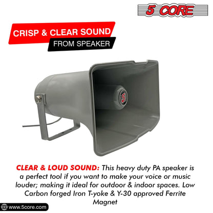 5 Core PA Horn Speaker Outdoor Siren Loudspeaker 35W RMS Loud