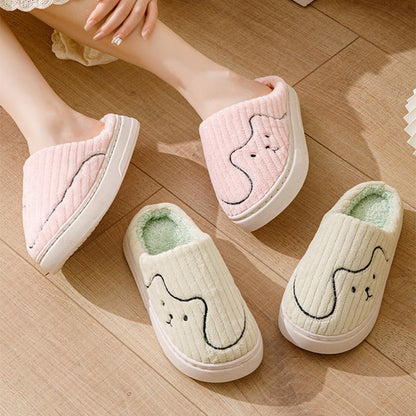 Striped Cat Slippers Indoor Couple Non-slip Floor Bedroom Slipper
