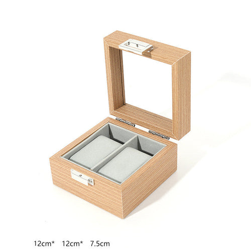 Elegant wooden grain watch jewelry storage case