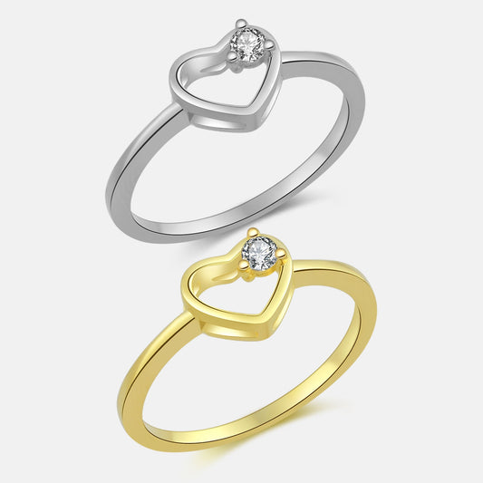 Elegant S925 Heart Ring For Ladies