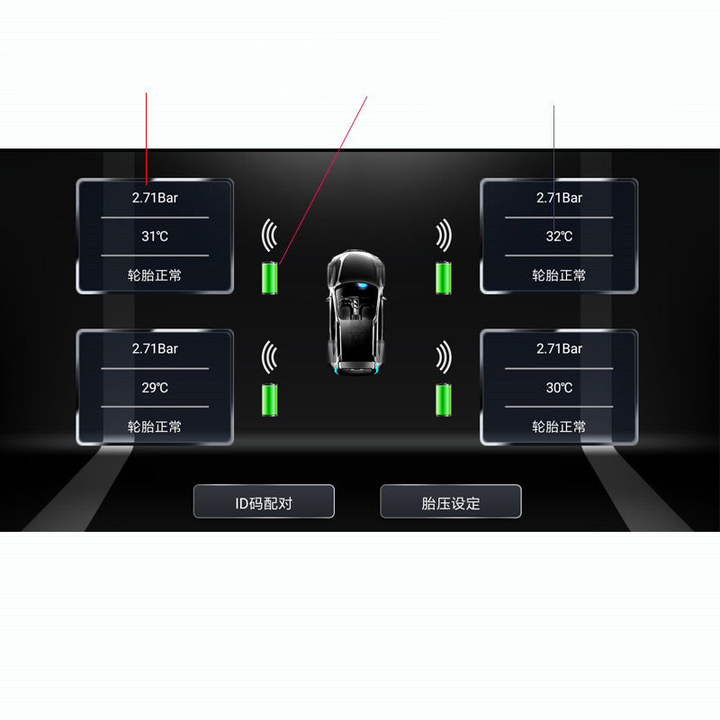Smart Live Tire Pressure Display System for Vehicles and Equipment