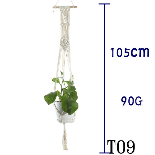 Flower Pot Net Bag Beige Cotton Rope Indoor Plant Hanger Hanging