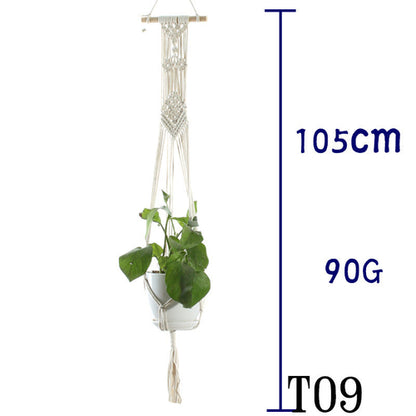 Flower Pot Net Bag Beige Cotton Rope Indoor Plant Hanger Hanging