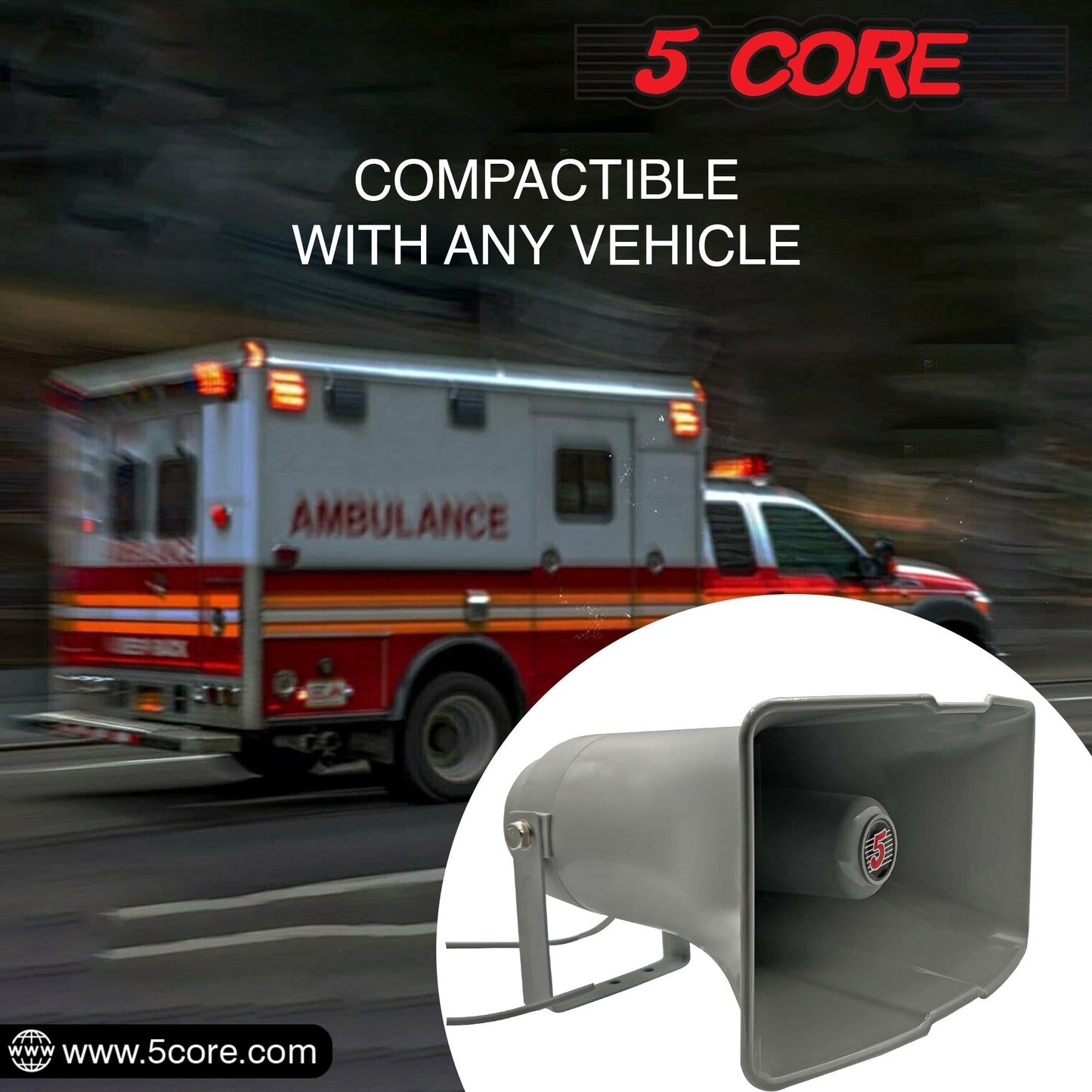 5 Core PA Horn Speaker Outdoor Siren Loudspeaker 35W RMS Loud