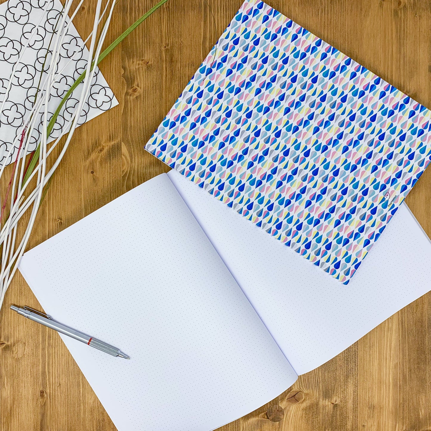 Dotted notebook, 108 page, soft touch cover, A4/A5/A5 pad, 24 color