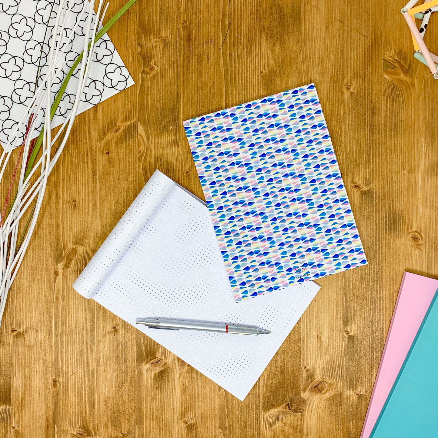 Dotted notebook, 108 page, soft touch cover, A4/A5/A5 pad, 24 color