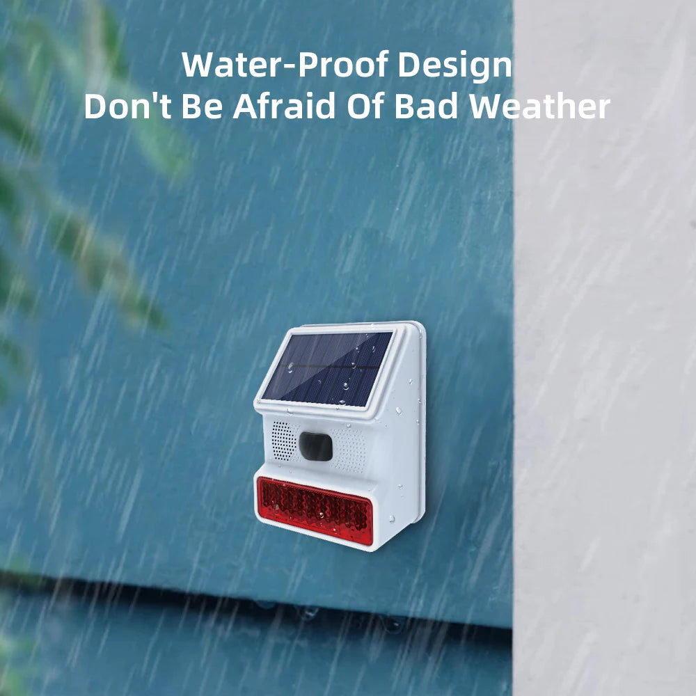 Powered Strobe Sound Flash Waterproof Wireless Outdoor Solar Siren