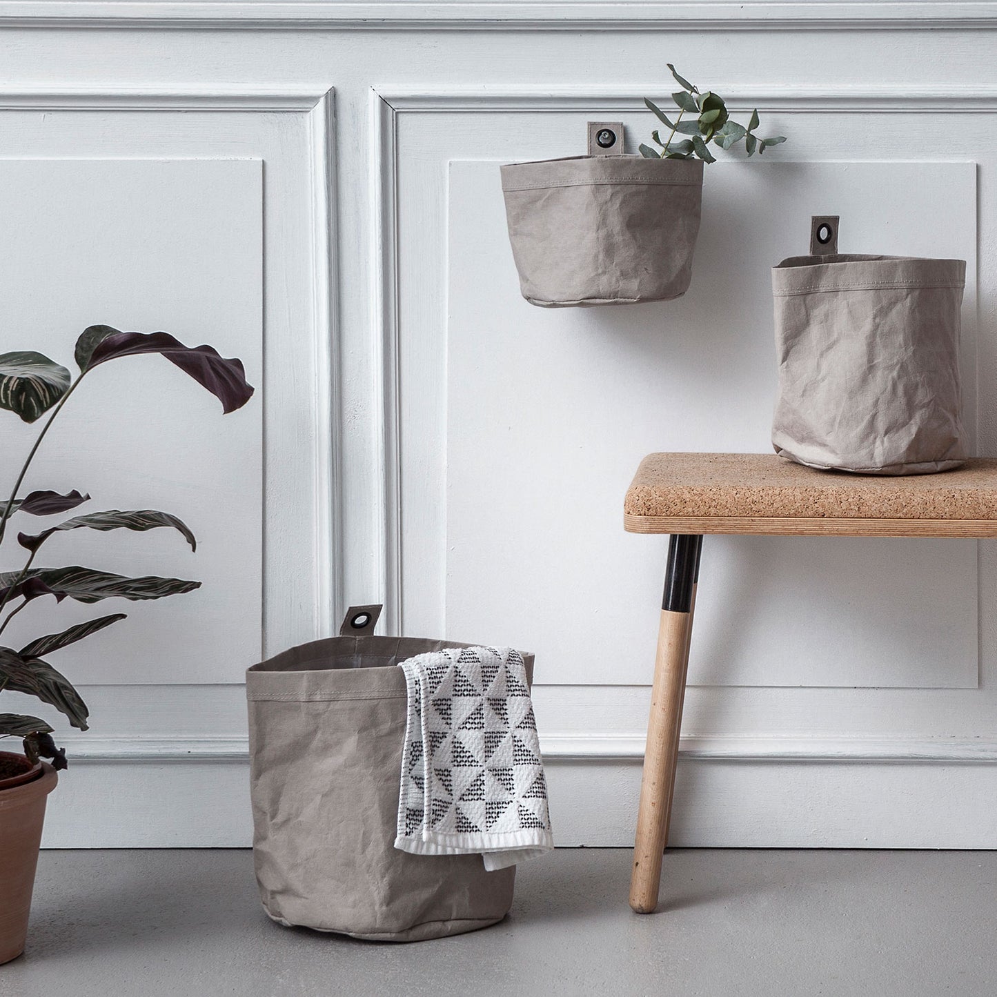 Washable Paper Box with Metal Eyelet, Small