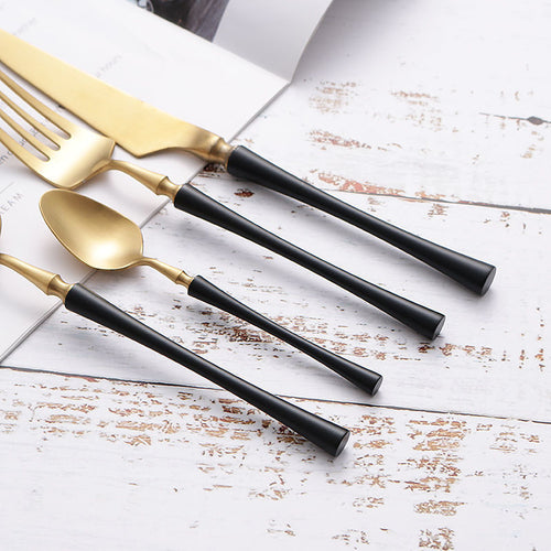 304 Stainless Steel Steak Cutlery Set - Knife, Fork, Spoon & Coffee Sp