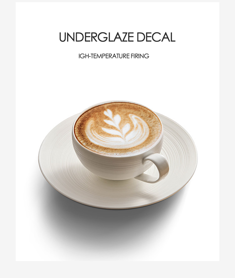 Artisan White Coffee Cup & Ceramics Set with Brushed Texture – Elegant