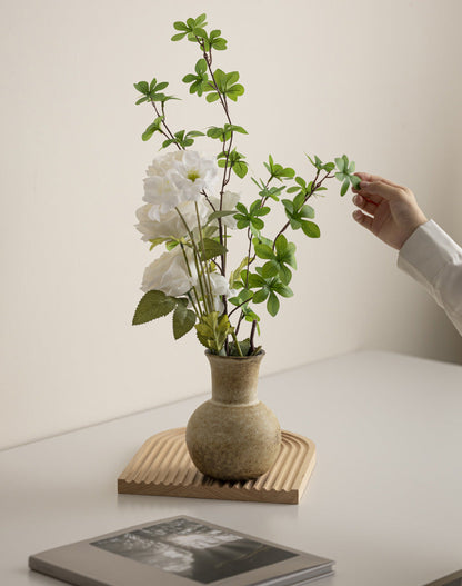 Japanese-Style Kiln-Changed Ceramic Vase – Retro Flower Arrangement Or