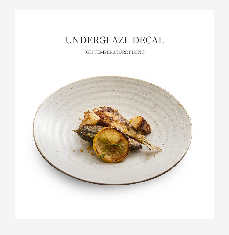 Handcrafted Stoneware Shallow Plate – Modern Pasta or Dinner Dish