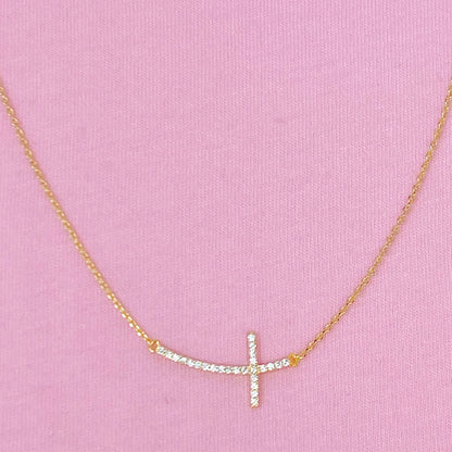 Shiny Side Cross Necklace