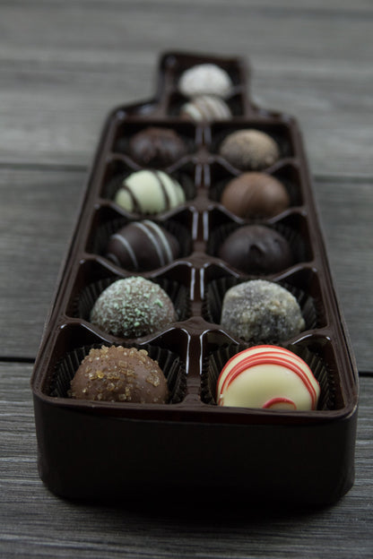 Gourmet Chocolate Truffle Gift Box – 12 Handcrafted Truffles in Wine