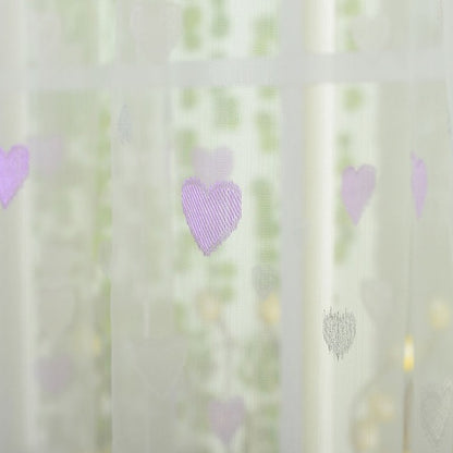 Door Window Voile Curtain Sweet Heart Pattern