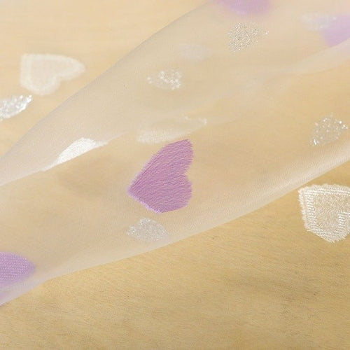 Door Window Voile Curtain Sweet Heart Pattern