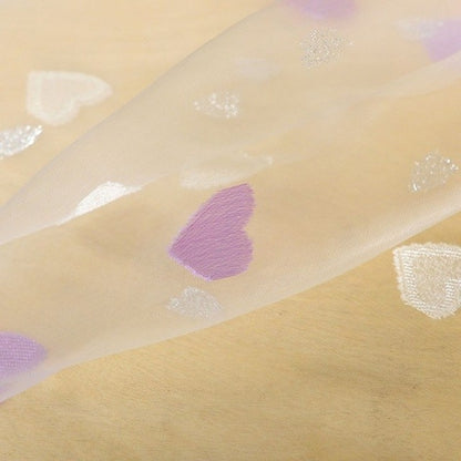 Door Window Voile Curtain Sweet Heart Pattern