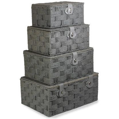 Twisted Grey Paper Rope Storage Basket