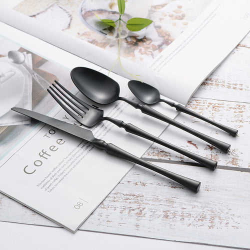 304 Stainless Steel Steak Cutlery Set - Knife, Fork, Spoon & Coffee Sp