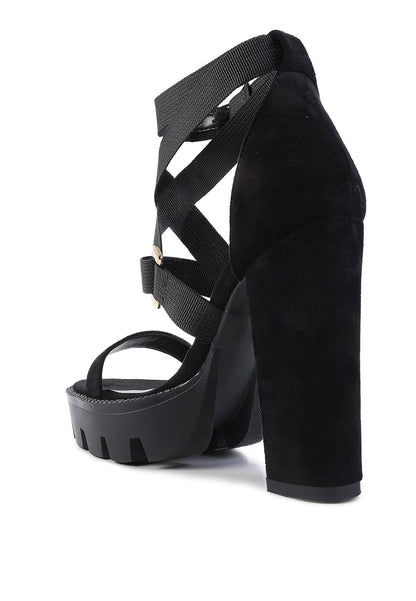 Fresh Daisy Harness Straps Block Heel Sandals