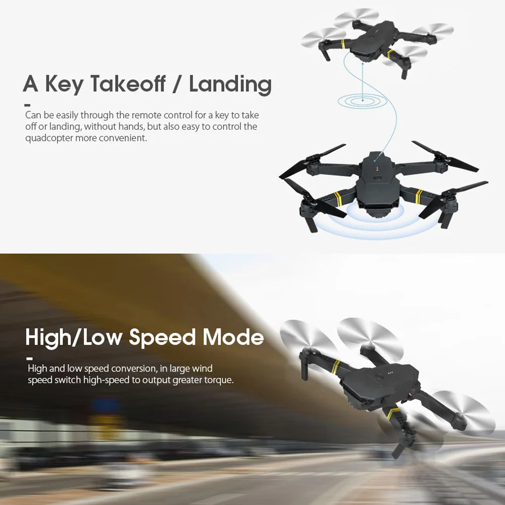 4K HD Dual Camera RC FPV WiFi Portable Wide Angle Foldable Quadcopter