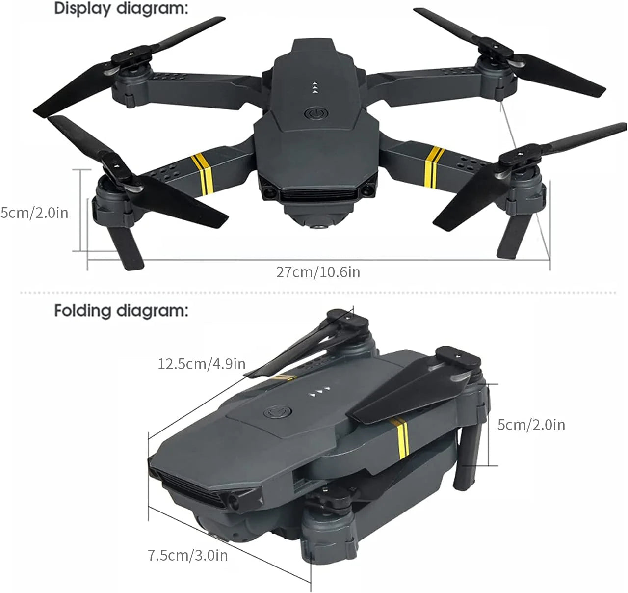 4K HD Dual Camera RC FPV WiFi Portable Wide Angle Foldable Quadcopter