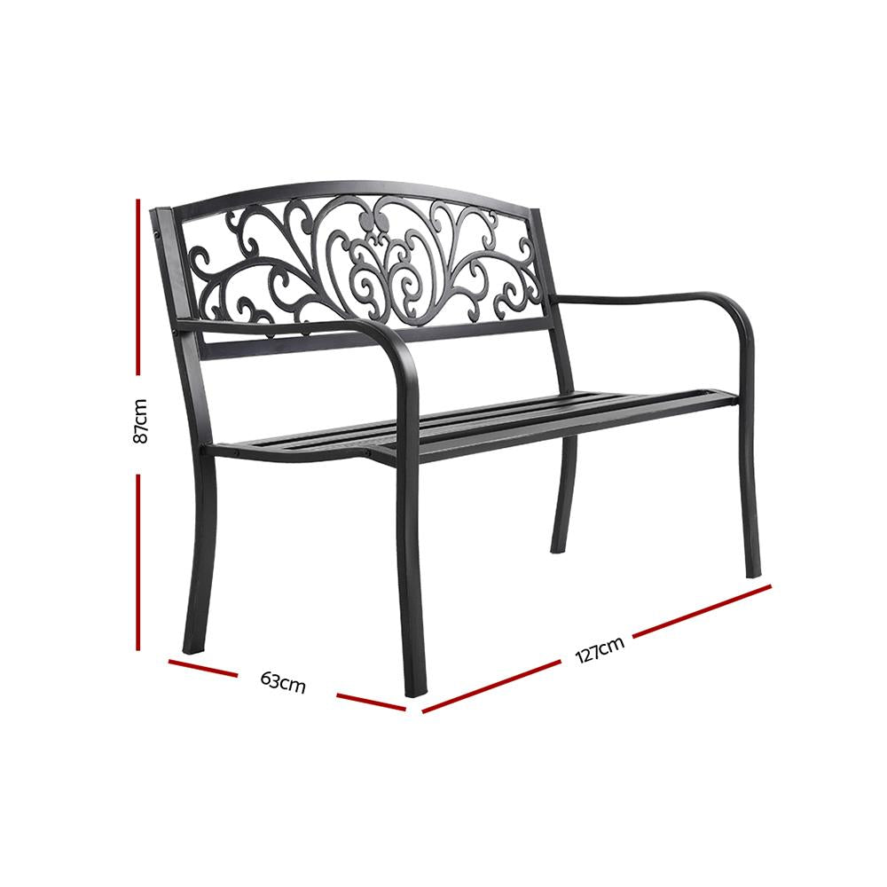 Gardeon Outdoor Garden Bench Seat Steel Outdoor Furniture 3 Seater