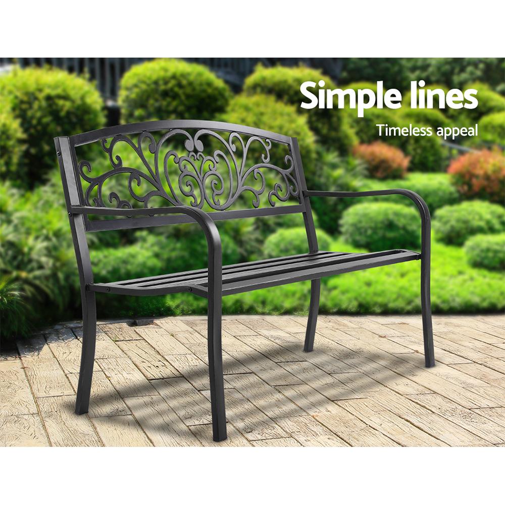 Gardeon Outdoor Garden Bench Seat Steel Outdoor Furniture 3 Seater