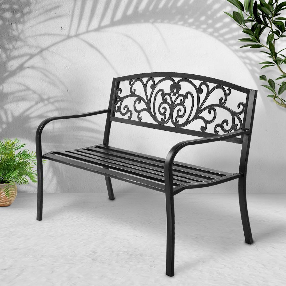 Gardeon Outdoor Garden Bench Seat Steel Outdoor Furniture 3 Seater