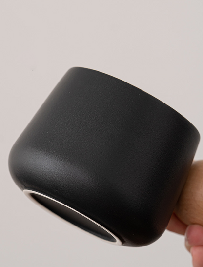 Creative Handle Ceramic Mug & Saucer – Nordic Style Gift Set