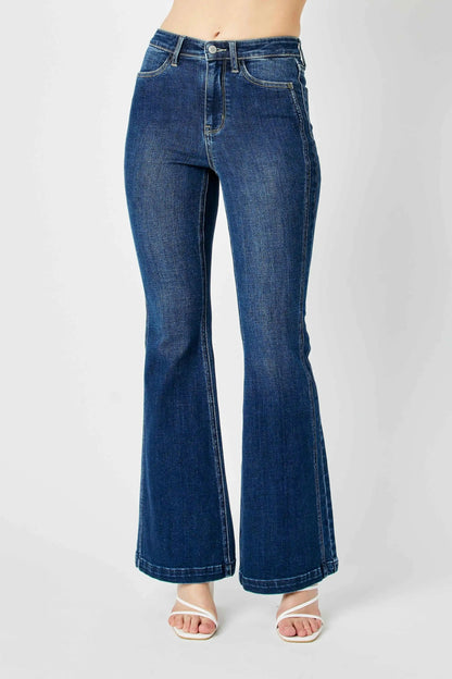 Judy Blue High Waist Angled Side Seam Detail Flare Denim Jeans 82538