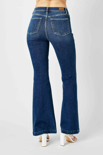 Judy Blue High Waist Angled Side Seam Detail Flare Denim Jeans 82538