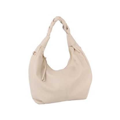 Braided handle daily hobo bag with crossbody strap