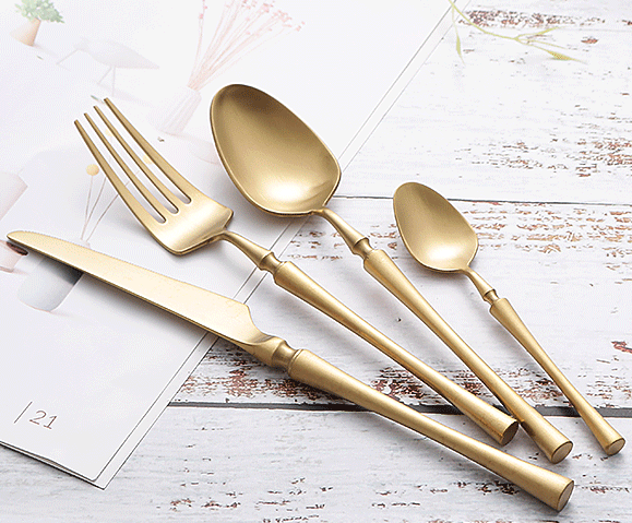 304 Stainless Steel Steak Cutlery Set - Knife, Fork, Spoon & Coffee Sp