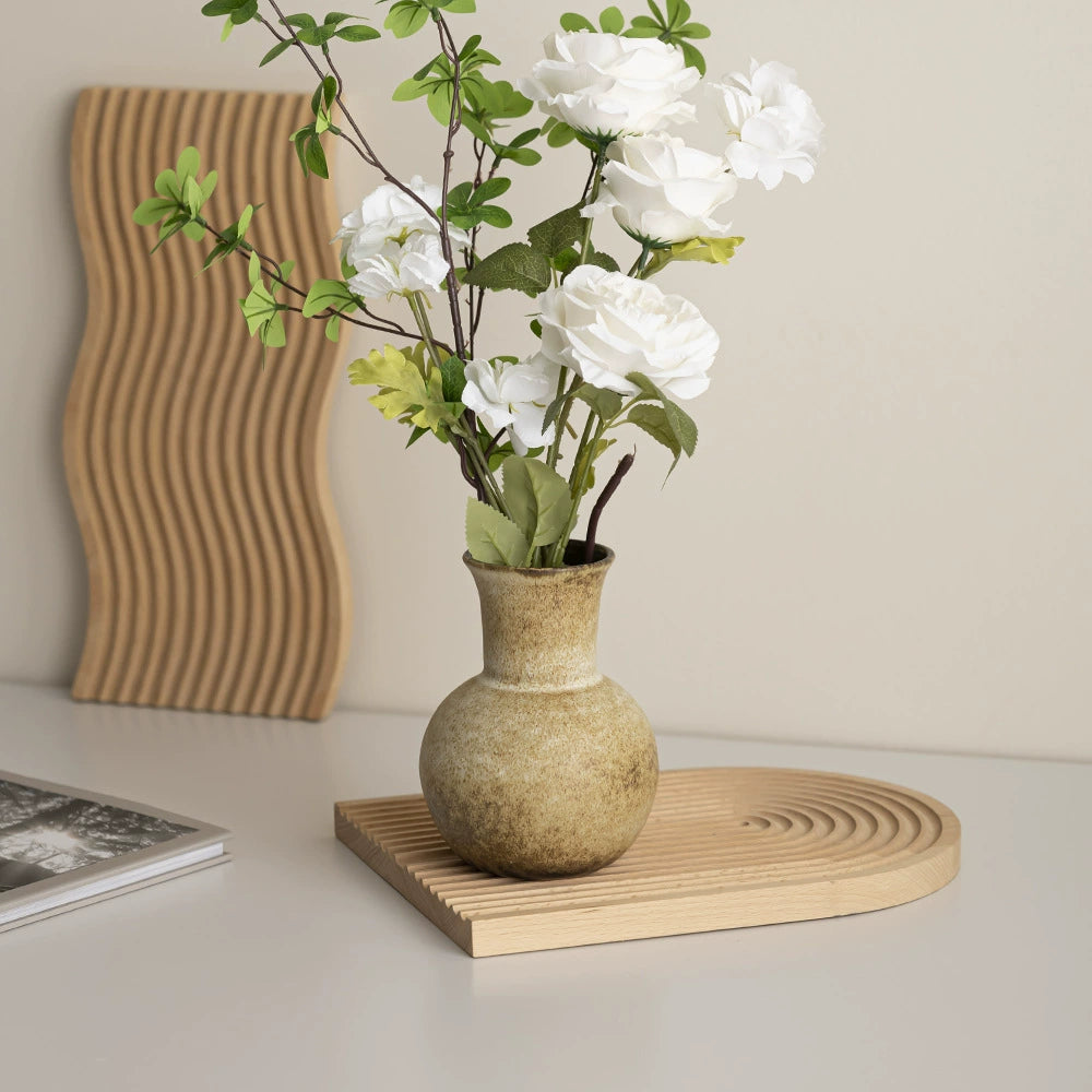 Japanese-Style Kiln-Changed Ceramic Vase – Retro Flower Arrangement Or