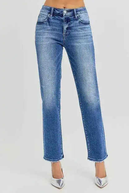 RISEN Mid Rise Ankle Tapered Jeans RDP5858