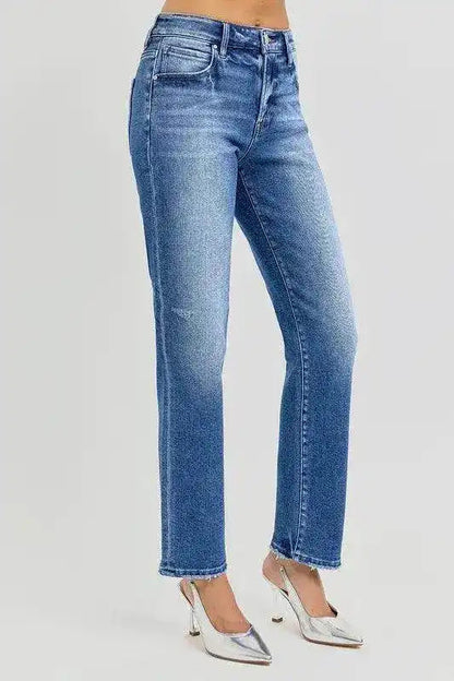 RISEN Mid Rise Ankle Tapered Jeans RDP5858