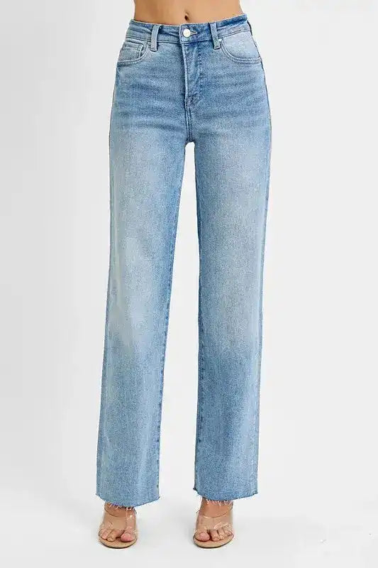 RISEN Tummy Control Rise Straight Jeans