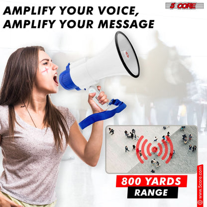 5Core Megaphone Bullhorn Speaker 30W Mini Bull Horn Battery Power
