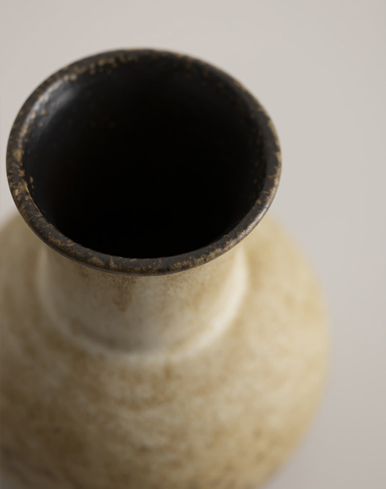 Japanese-Style Kiln-Changed Ceramic Vase – Retro Flower Arrangement Or