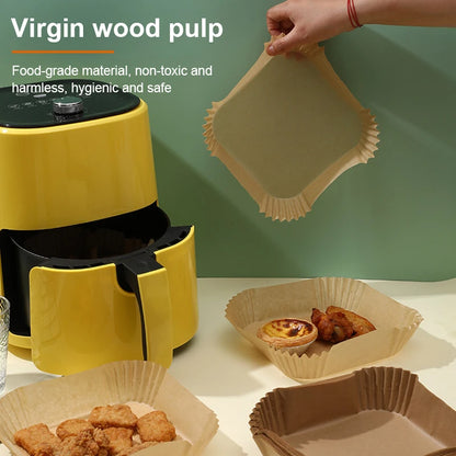 100Pcs Air Fryer Paper Oil Proof Isolation Paper Tray Disposable Non